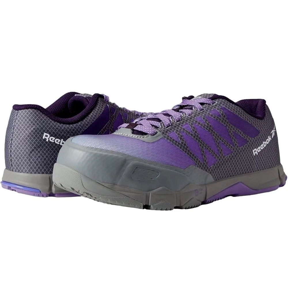 Reebok Work Speed TR Work EH Comp Toe Grey/Purple RB451 Women's Size 6.5 Medium‎